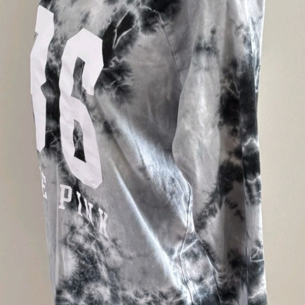 PINK Victoria's Secret Blue And White Tie-Dye 3/4 Sleeve Tee. Size XXL - Picture 3 of 9